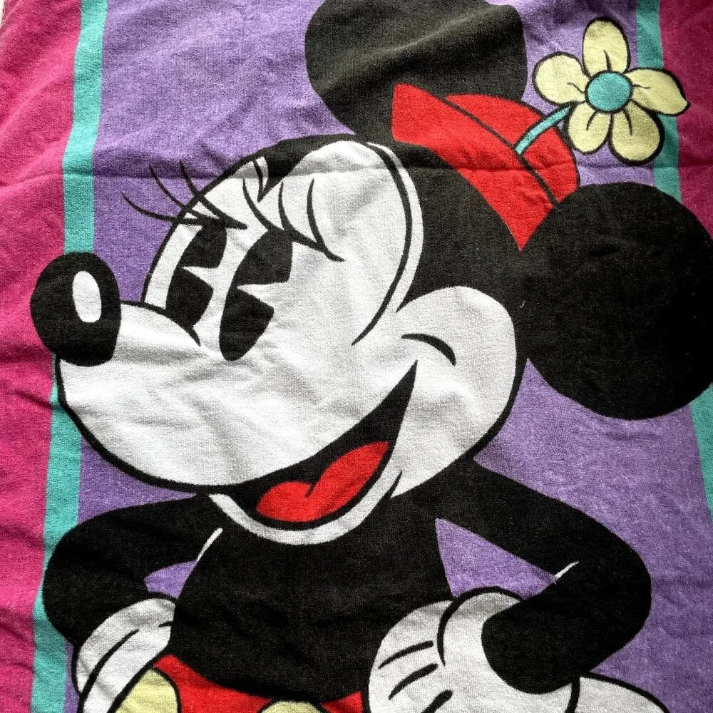 Disney Minnie Mouse J Franco Beach Bath Towel Vintage 80s 90s Retro u